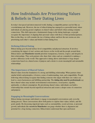 How Individuals Are Prioritizing Values & Beliefs in Their Dating Lives