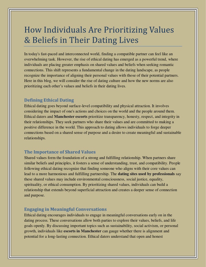 how individuals are prioritizing values beliefs