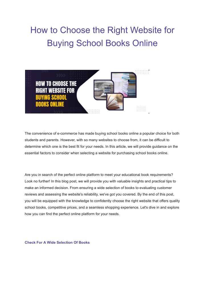 how to choose the right website for buying school