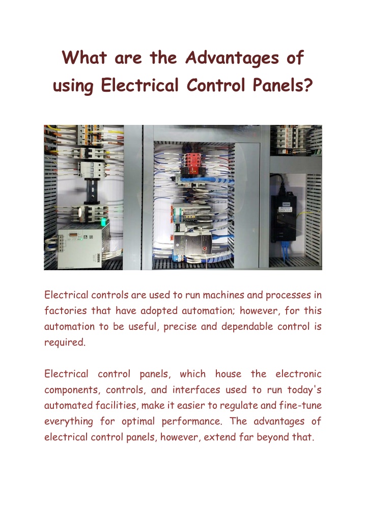 what are the advantages of using electrical