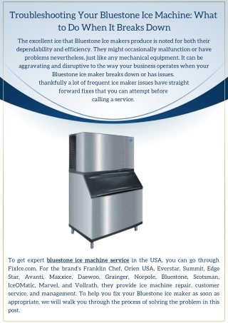 Troubleshooting Your Bluestone Ice Machine: What to Do When It Breaks Down