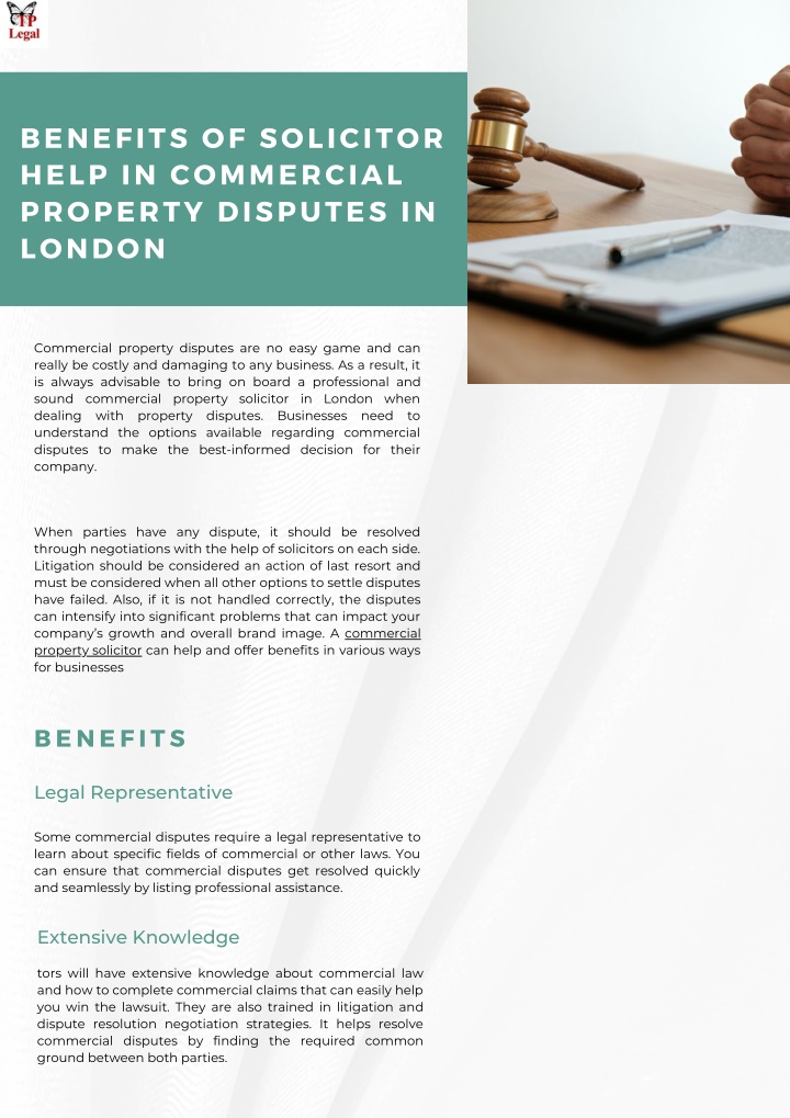 benefits of solicitor help in commercial property