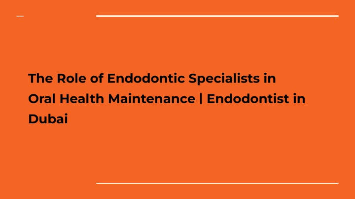 the role of endodontic specialists in oral health