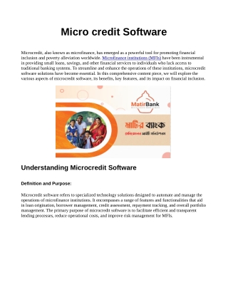 Micro Credit Software Libre office Doc