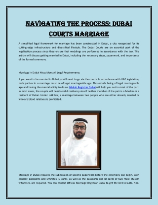 Navigating the Process: Dubai Courts Marriage