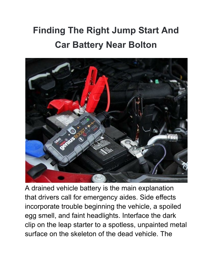 finding the right jump start and car battery near