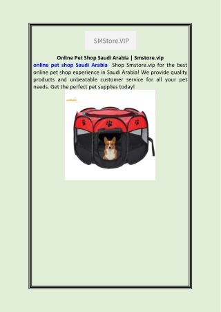 Online Pet Shop Saudi Arabia | Smstore.vip