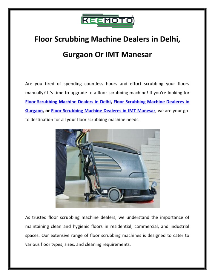 floor scrubbing machine dealers in delhi