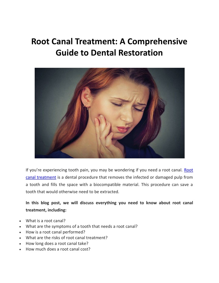 root canal treatment a comprehensive guide
