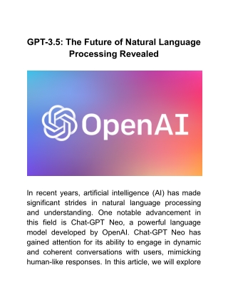 GPT-3.5_ The Future of Natural Language Processing Revealed