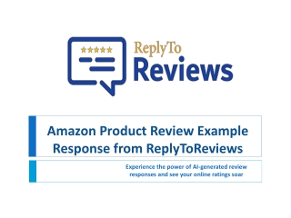 Amazon Product Review Example Response from ReplyToReviews