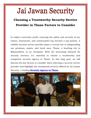 choosing a trustworthy security service