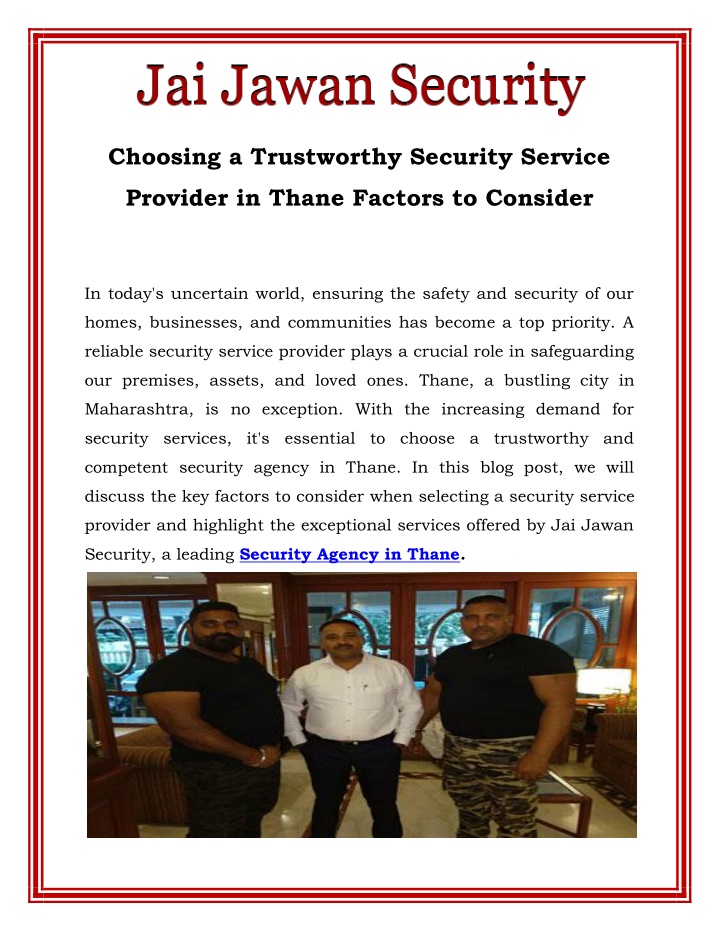 choosing a trustworthy security service