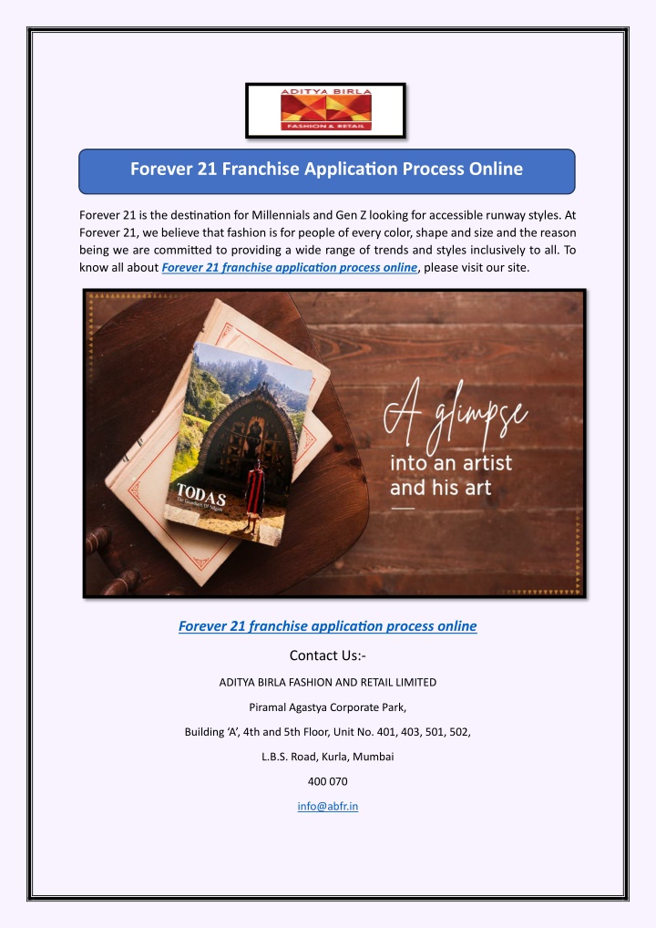 forever 21 franchise application process online