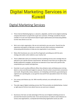 Digital Marketing Services in Kuwait