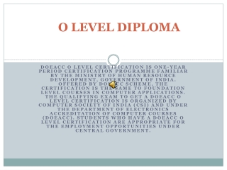 o level course 1