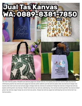 tas kanvas pria selempang pengrajin tas kanvas