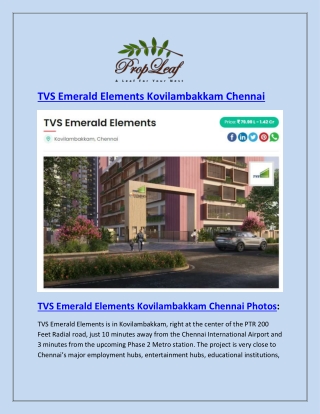 TVS Emerald Elements Kovilambakkam