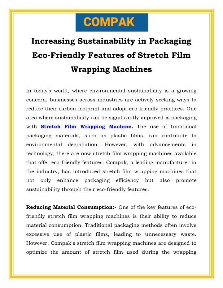 increasing sustainability in packaging