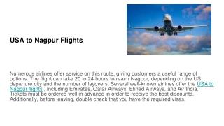 USA to Nagpur Flights 7777