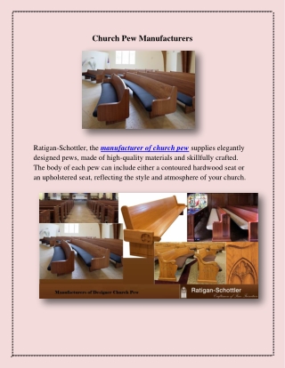 church pew manufacturers