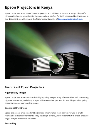 Epson Projectors in Kenya