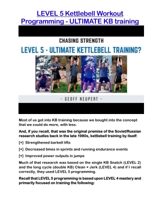LEVEL 5 Kettlebell Workout Programming - ULTIMATE KB training?