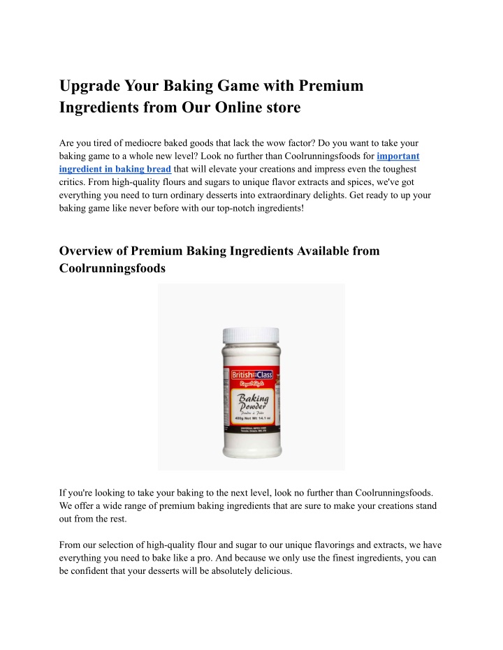 upgrade your baking game with premium ingredients
