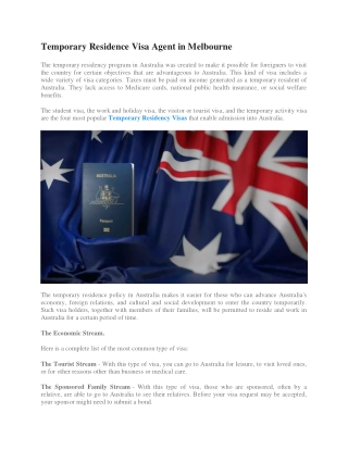 Temporary Residence Visa Agent in Melbourne (1)