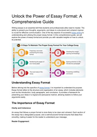 Unlock the Power of Essay Format_ A Comprehensive Guide