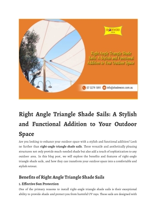 Right Angle Triangle Shade Sails_ A Stylish and Functional Addition to Your Outdoor Space web blog (Shadeworx)