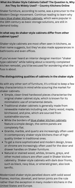 What Are Shaker Style Cabinets Called The Question Is, Why Are They So Widely Used – Country Kitchens Online
