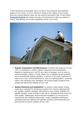 Effective Ways to Achieve the Perfect Roofing for Your Home