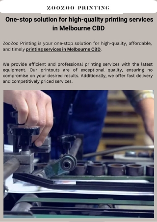 One-stop solution for high-quality printing services in Melbourne CBD