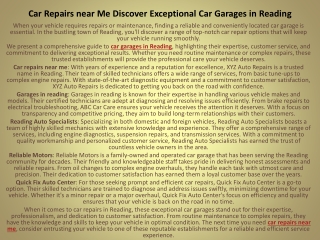 Car Repairs near Me Discover Exceptional Car Garages in Reading