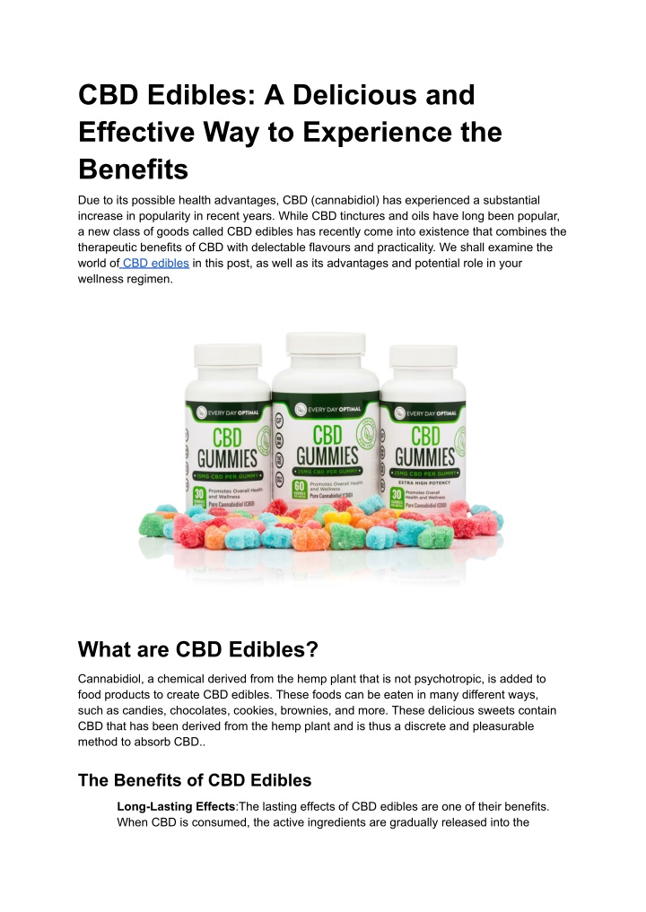 cbd edibles a delicious and effective