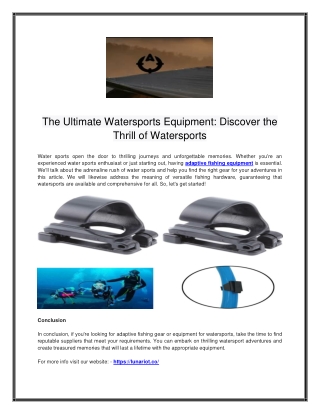 The Ultimate Watersports Equipment  Discover the Thrill of Watersports