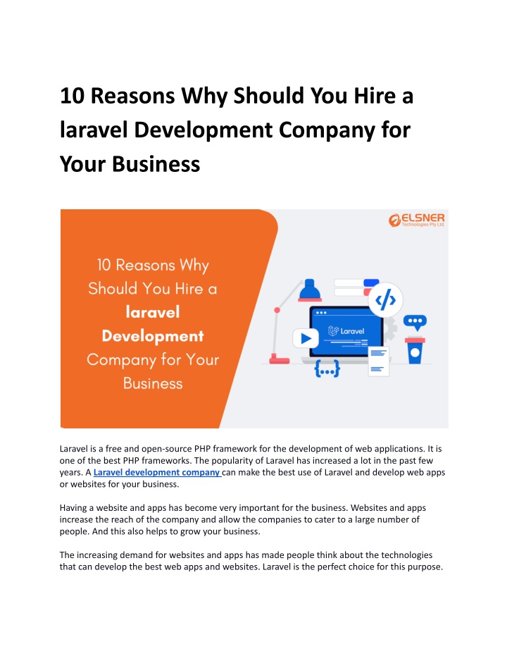 10 reasons why should you hire a laravel