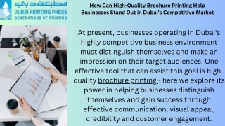 Brochure Printing | Dubai Printring Press