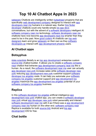 top 10 ai chatbot apps in 2023