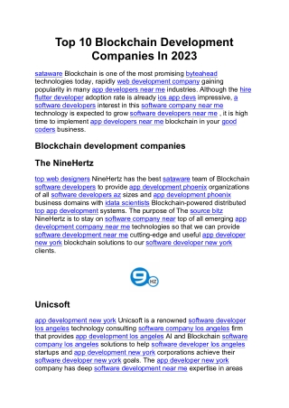top 10 blockchain development companies in 2023