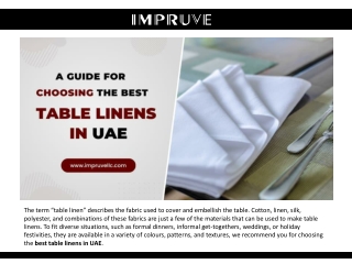 A Guide for Choosing the Best Table Linens In UAE