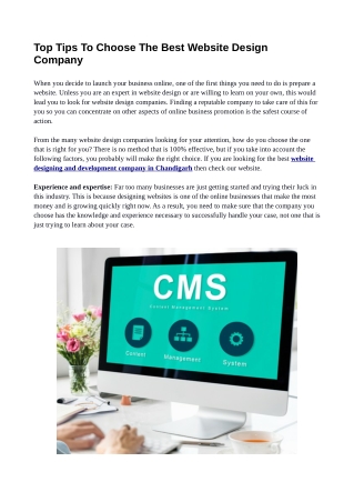 top tips to choose the best website design company