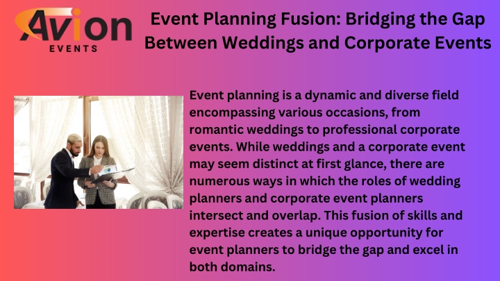 event planning fusion bridging the gap between