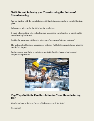 NetSuite and Industry 4.0_ Transforming the Future of Manufacturing