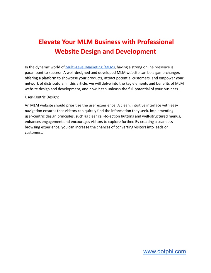 elevate your mlm business with professional