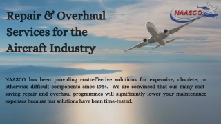 Repair & Overhaul Services for the Aircraft Industry