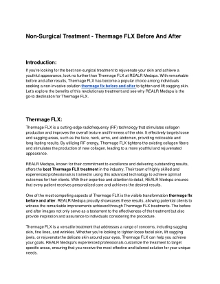 Non-Surgical Treatment - Thermage FLX Before And After