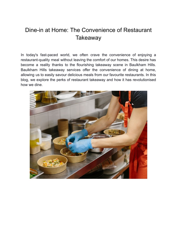 dine in at home the convenience of restaurant