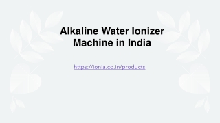 alkaline water ionizer machine in india